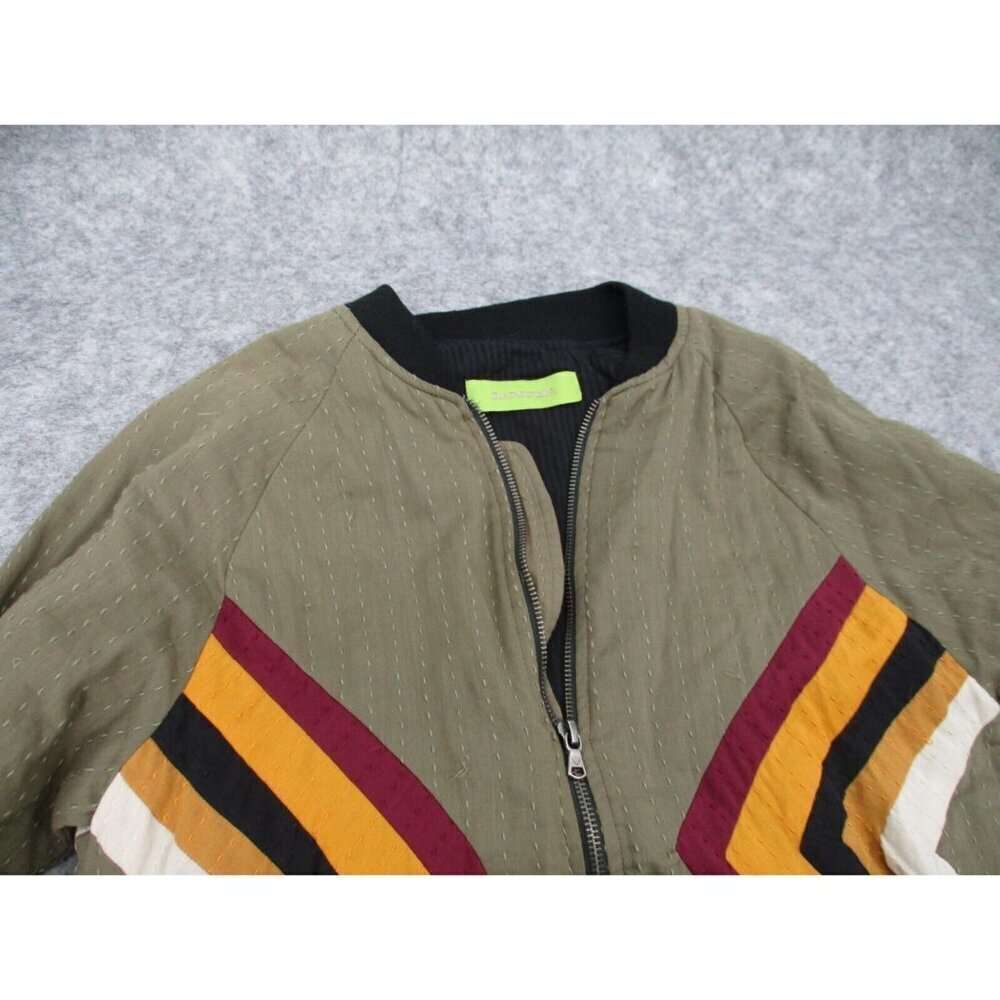 Rapsodia Womens Jacket Small Abstract Boho Green Orange Zipper Long Sleeves - Picture 7 of 16